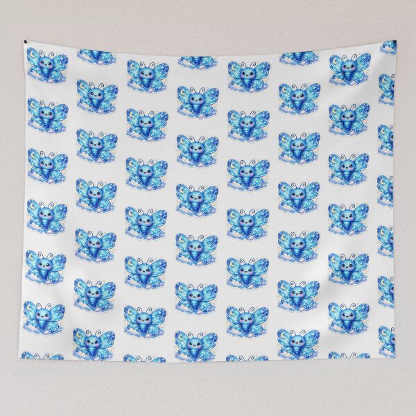 Item preview, Cute Blue Crystal Butterfly Kawaii Fantasy Sticker designed and sold by Sticker_Verse_Studio.