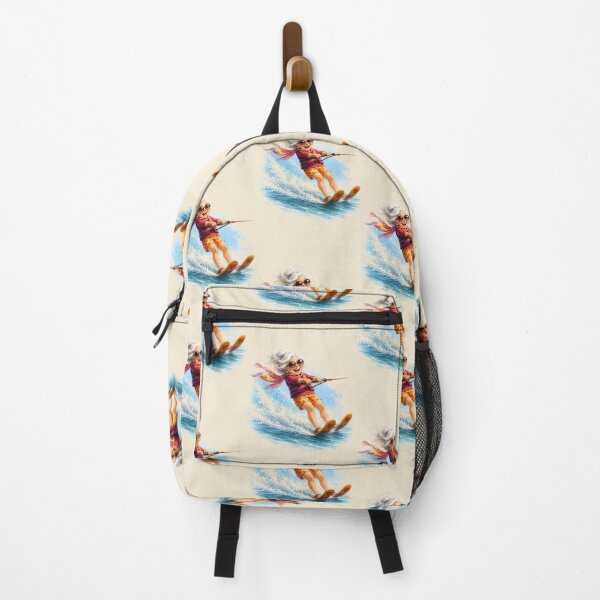 Item preview, Cool Granny Waterskiing — Fun Little Old Lady Cartoon Illustration designed and sold by kornkobart.