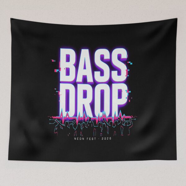Item preview, Bass Drop – Neon Cyberpunk EDM Festival Design designed and sold by Midnight Veil Designs.