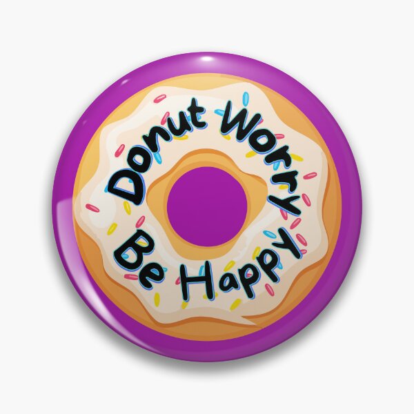 Item preview, Don't Worry Be Happy Punny Donut Saying Sprinkles Purple designed and sold by InkyCorvid.