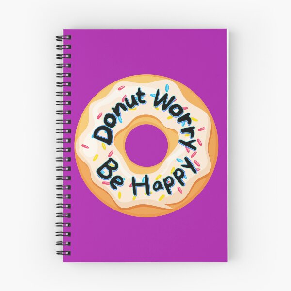 Item preview, Don't Worry Be Happy Punny Donut Saying Sprinkles Purple designed and sold by InkyCorvid.