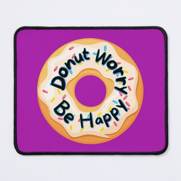 Item preview, Don't Worry Be Happy Punny Donut Saying Sprinkles Purple designed and sold by InkyCorvid.
