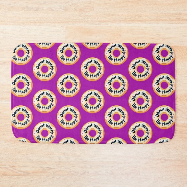 Item preview, Don't Worry Be Happy Punny Donut Saying Sprinkles Purple designed and sold by InkyCorvid.