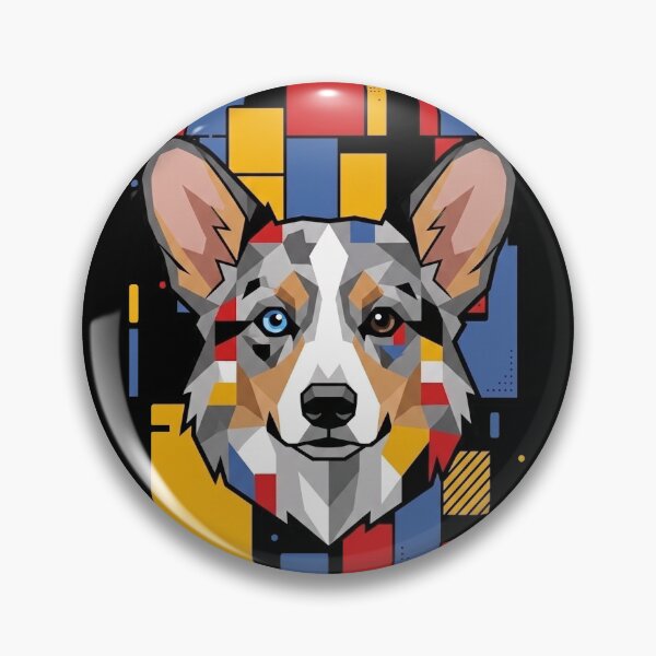 Item preview, Funny Blue Merle Corgi Colorful Blocks Geometric Art Mom Dad Kids designed and sold by FurryHavenPH.