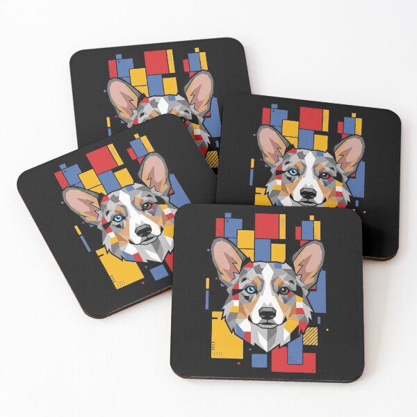 Item preview, Funny Blue Merle Corgi Colorful Blocks Geometric Art Mom Dad Kids designed and sold by FurryHavenPH.