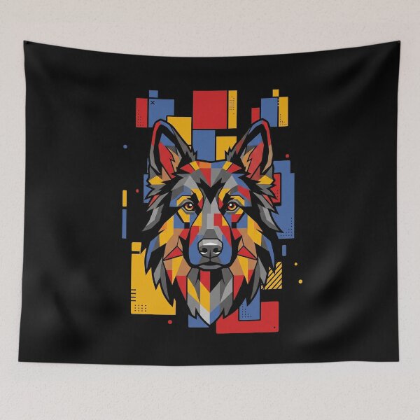 Item preview, Funny Bohemian Shepherd Colorful Blocks Geometric Art Mom Dad Kids designed and sold by FurryHavenPH.