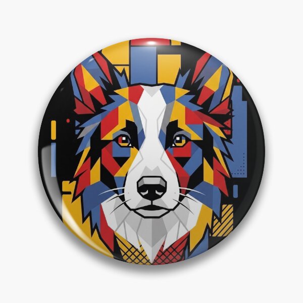 Item preview, Funny Border Collie Colorful Blocks Geometric Art Mom Dad Kids designed and sold by FurryHavenPH.