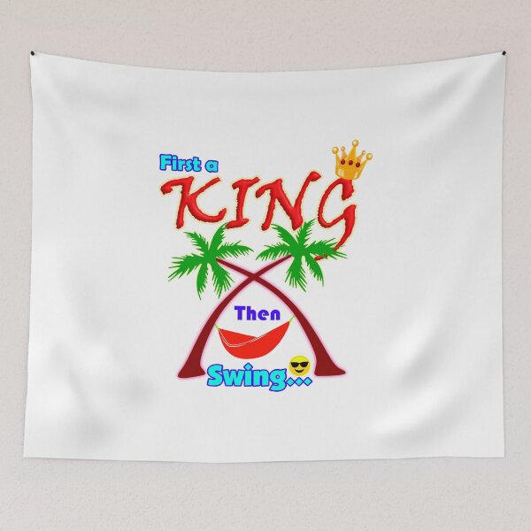 Item preview, First a King, Then Swing Funny Motivational Typography Design designed and sold by T2T-ees.