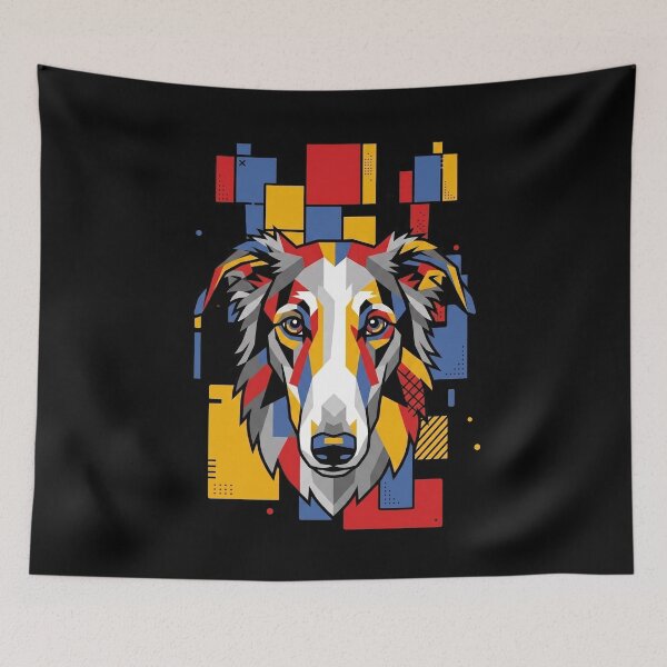 Item preview, Funny Borzoi Colorful Blocks Geometric Art Mom Dad Kids designed and sold by FurryHavenPH.