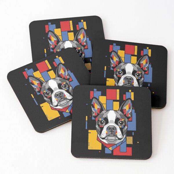 Item preview, Funny Boston Terrier Colorful Blocks Geometric Art Mom Dad Kids designed and sold by FurryHavenPH.