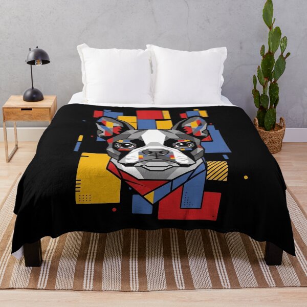 Item preview, Funny Boston Terrier Colorful Blocks Geometric Art Mom Dad Kids designed and sold by FurryHavenPH.