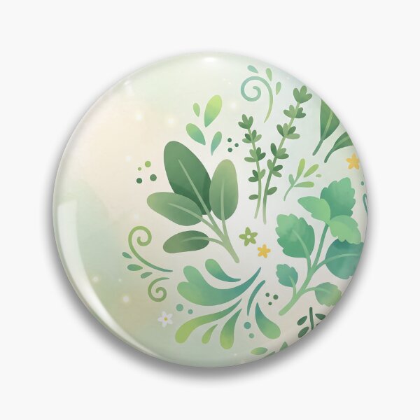Item preview, Botanical Green Herbs and Leaves Pattern designed and sold by Neural Dream.