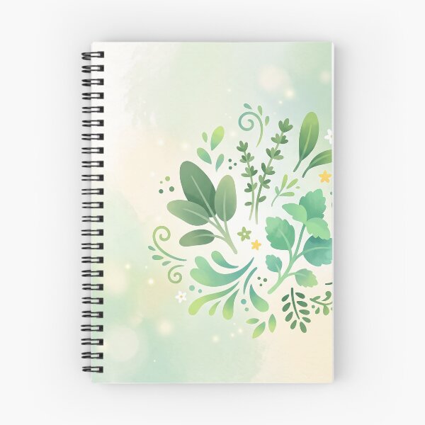 Item preview, Botanical Green Herbs and Leaves Pattern designed and sold by Neural Dream.