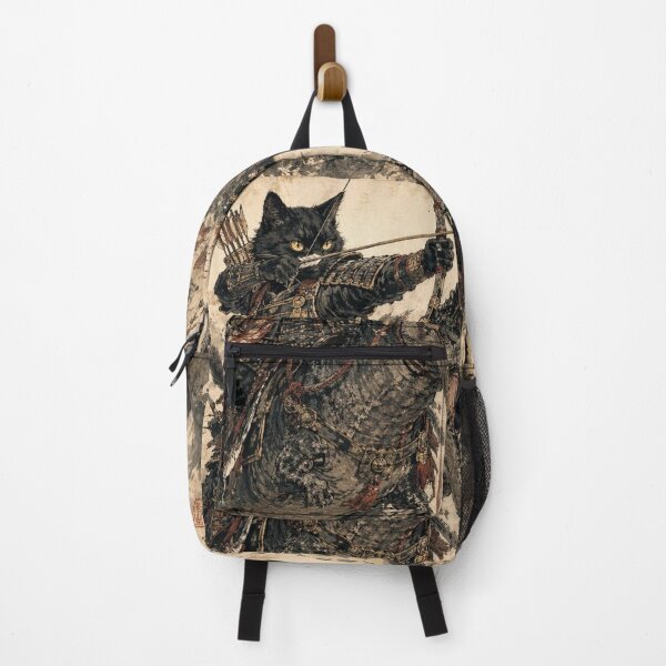 Item preview, Samurai Cat Archer Riding a T-Rex Vintage Japanese Art designed and sold by Natalia-Vlad.