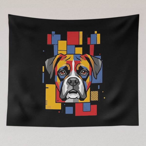 Item preview, Funny Boxer Colorful Blocks Geometric Art Mom Dad Kids designed and sold by FurryHavenPH.