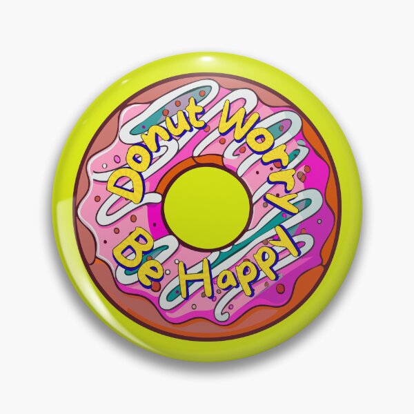 Item preview, Don't Worry Be Happy Punny Donut Saying Sprinkles Yellow designed and sold by InkyCorvid.