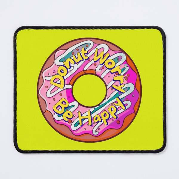 Item preview, Don't Worry Be Happy Punny Donut Saying Sprinkles Yellow designed and sold by InkyCorvid.