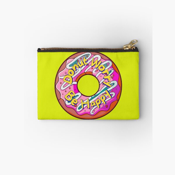 Item preview, Don't Worry Be Happy Punny Donut Saying Sprinkles Yellow designed and sold by InkyCorvid.