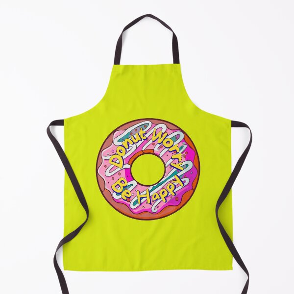Item preview, Don't Worry Be Happy Punny Donut Saying Sprinkles Yellow designed and sold by InkyCorvid.