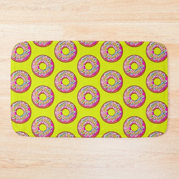 Item preview, Don't Worry Be Happy Punny Donut Saying Sprinkles Yellow designed and sold by InkyCorvid.