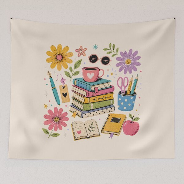 Item preview, Cute Teacher, Books, Back to School, Bookish, Book Lover Teacher, Elementary Teacher, Botanical designed and sold by Sprinkle12345.