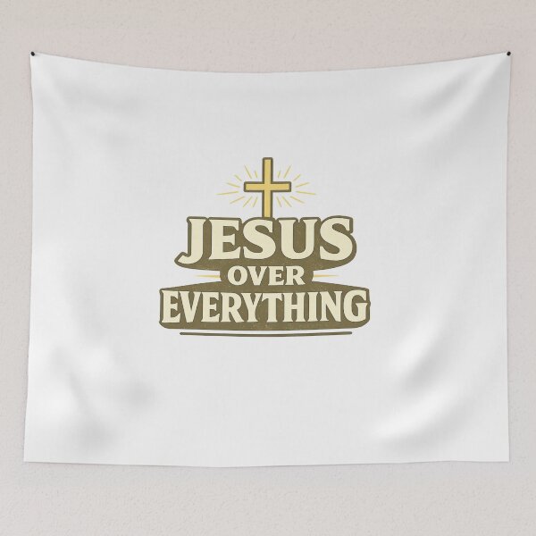 Item preview, Jesus Over Everything Christian Faith Cross Religious Statement Design designed and sold by SoulThread Studio.