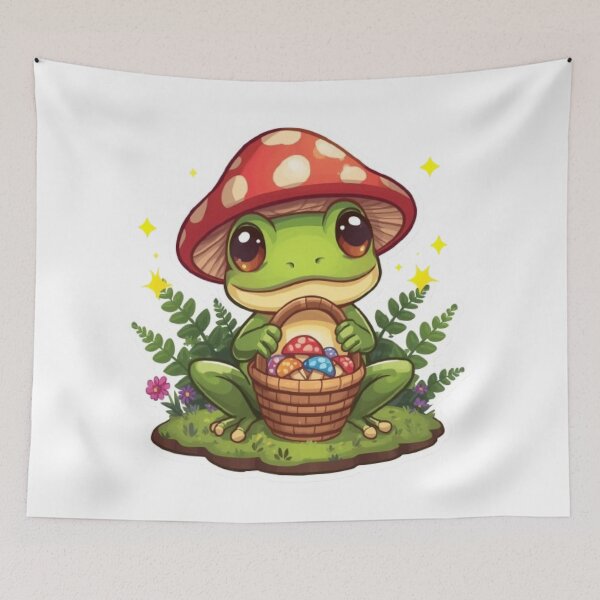 Item preview, Cute Mushroom Frog Kawaii Sticker | Cozy Cottagecore Frog Gift designed and sold by Stylestickers55.