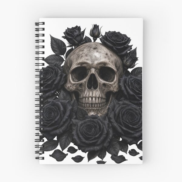 Item preview, Monochrome Gothic Skull with Black Roses designed and sold by FrozenPolarBear.