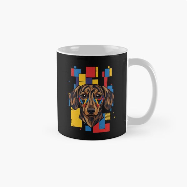Item preview, Funny Brindle Dachshund Colorful Blocks Geometric Art Mom Dad Kids designed and sold by FurryHavenPH.