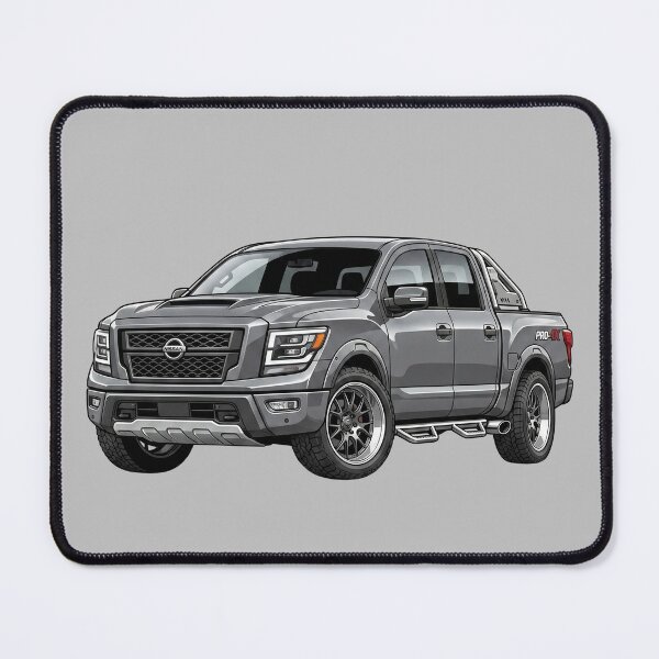 Item preview, Custom Nissan Titan PRO-4X Lowered Metallic Grey Pickup Truck Illustration designed and sold by Motorline44.