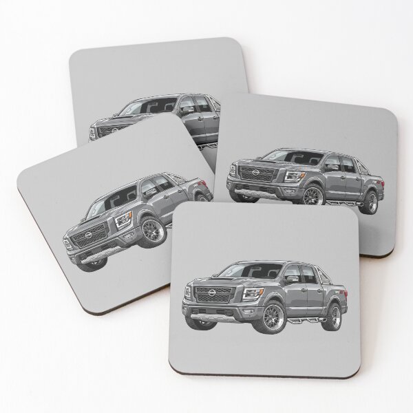 Item preview, Custom Nissan Titan PRO-4X Lowered Metallic Grey Pickup Truck Illustration designed and sold by Motorline44.