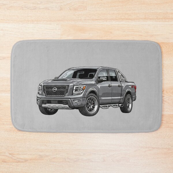 Item preview, Custom Nissan Titan PRO-4X Lowered Metallic Grey Pickup Truck Illustration designed and sold by Motorline44.