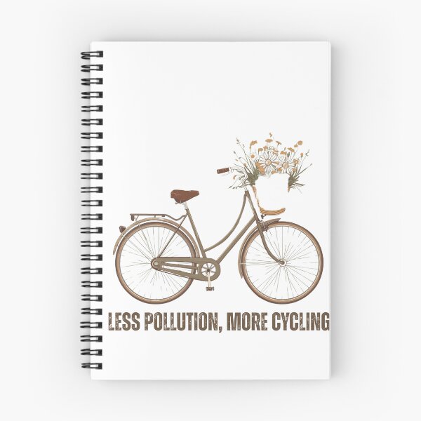 Item preview, Less Pollution More Cycling - Vintage Bicycle With Flowers designed and sold by NeuralAuraArts.
