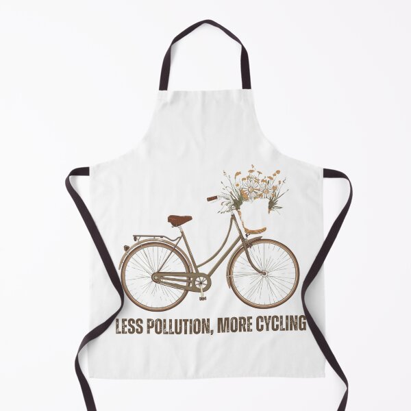 Item preview, Less Pollution More Cycling - Vintage Bicycle With Flowers designed and sold by NeuralAuraArts.