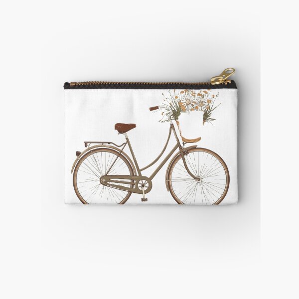 Item preview, Less Pollution More Cycling - Vintage Bicycle With Flowers  designed and sold by NeuralAuraArts.