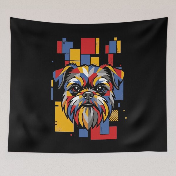 Item preview, Funny Brussels Griffon Colorful Blocks Geometric Art Mom Dad Kids designed and sold by FurryHavenPH.