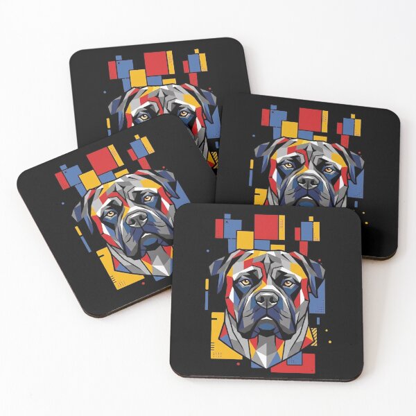 Item preview, Funny Bull Mastiff Colorful Blocks Geometric Art Mom Dad Kids designed and sold by FurryHavenPH.