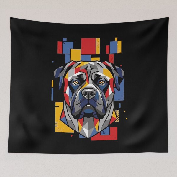 Item preview, Funny Bull Mastiff Colorful Blocks Geometric Art Mom Dad Kids designed and sold by FurryHavenPH.