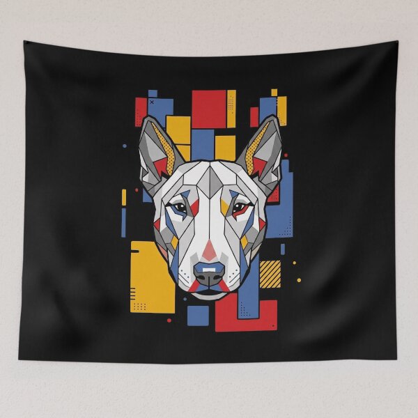 Item preview, Funny Bull Terrier Colorful Blocks Geometric Art Mom Dad Kids designed and sold by FurryHavenPH.