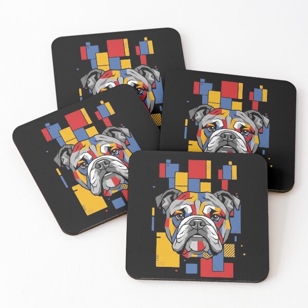 Item preview, Funny Bulldog Colorful Blocks Geometric Art Mom Dad Kids designed and sold by FurryHavenPH.