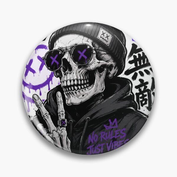 Item preview, Urban Skull Graffiti Sticker – No Rules Just Vibes | Streetwear Gothic Art designed and sold by ByLariStudio27.