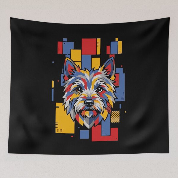Item preview, Funny Cairn Terrier Colorful Blocks Geometric Art Mom Dad Kids designed and sold by FurryHavenPH.