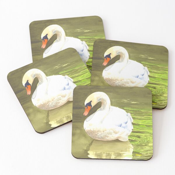 Item preview, Swan Watercolor designed and sold by Cobalt Blue Watercolors.