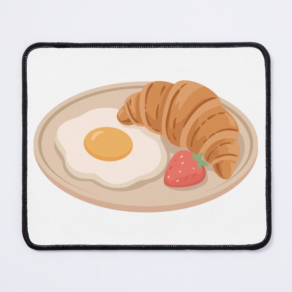 Item preview, Croissant and Fried Egg Breakfast Plate with Strawberry designed and sold by Anne97s.