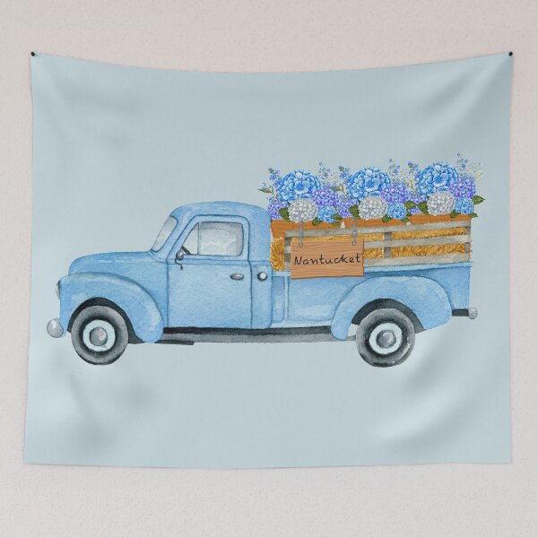 Item preview, Nantucket Hydrangeas Flower Truck designed and sold by Coastal Joy.