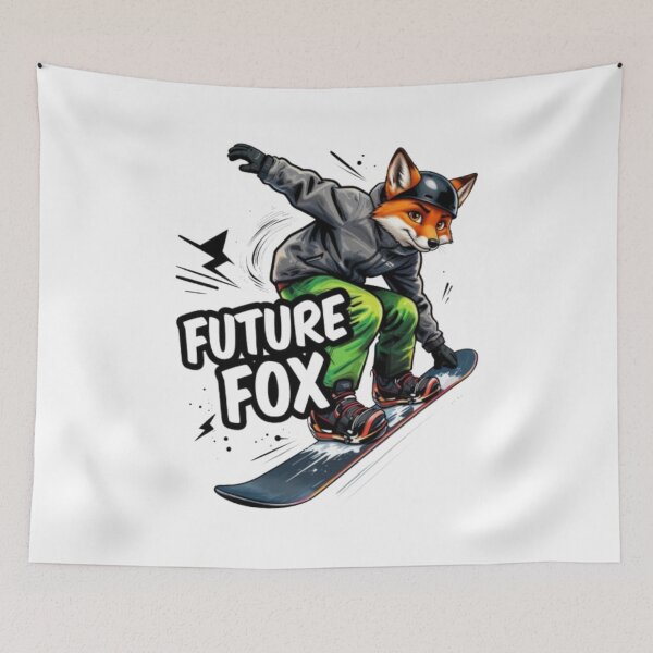 Item preview, Future Fox Snowboard Retro Animal Winter Sports Design designed and sold by PixelStyle Studio.