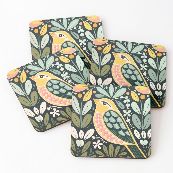 Item preview, Golden Folk Garden Bird designed and sold by Filora Atelier | Bird Art.