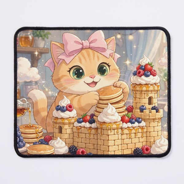 Item preview, Cute Pancake Castle Cat Feast designed and sold by Moody Vibes Studio.