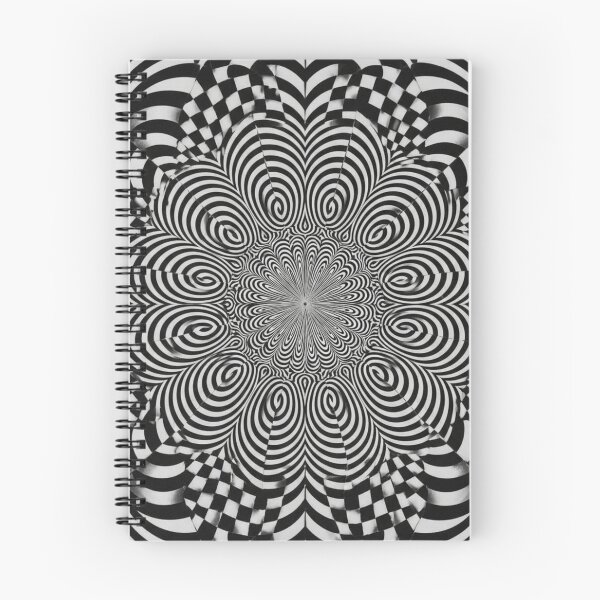 Item preview, Ilusión óptica alucinante: mandala hipnótico en blanco y negro designed and sold by Dzblack.