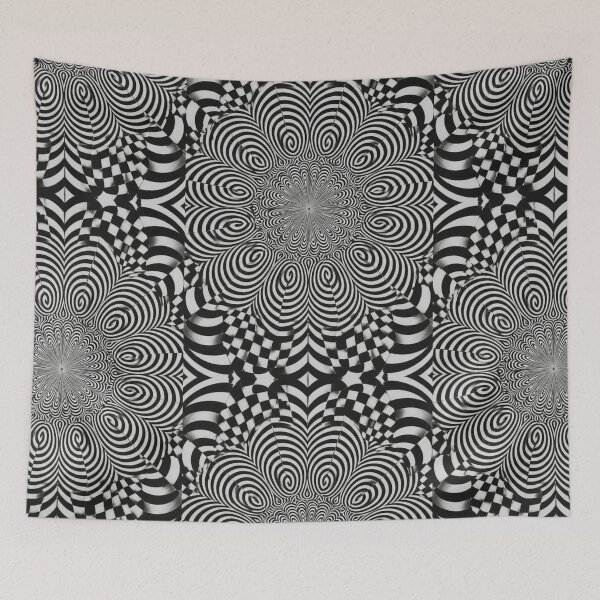 Item preview, Mind-Bending Optical Illusion - Black and White Hypnotic Mandala designed and sold by Dzblack.